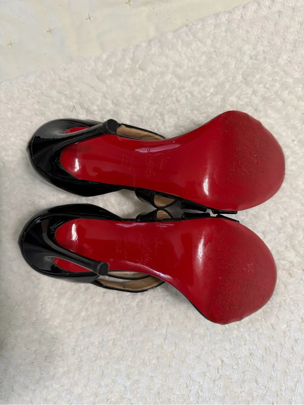 Christian Louboutin Black Patent Leather Strappy High Heels